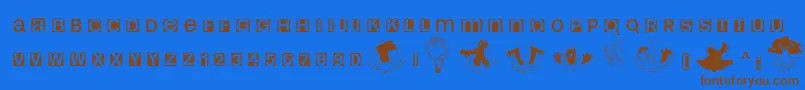 Helloweenia Font – Brown Fonts on Blue Background
