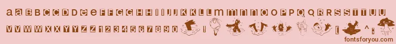 Helloweenia Font – Brown Fonts on Pink Background