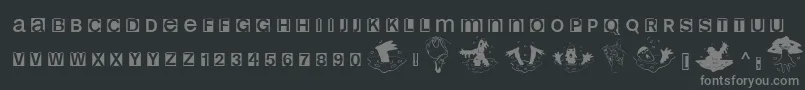 Helloweenia Font – Gray Fonts on Black Background