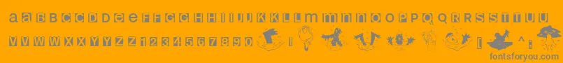 Helloweenia Font – Gray Fonts on Orange Background