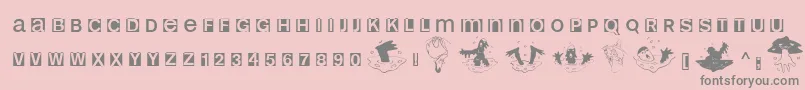 フォントHelloweenia – ピンクの背景に灰色の文字