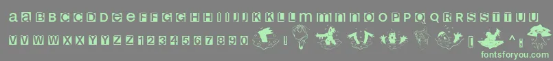 Helloweenia Font – Green Fonts on Gray Background