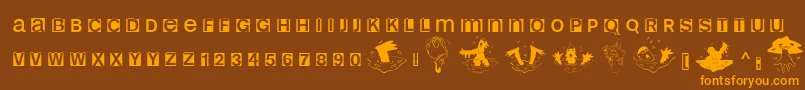 Helloweenia Font – Orange Fonts on Brown Background