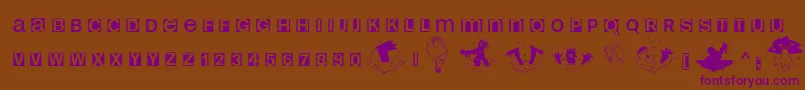 Helloweenia Font – Purple Fonts on Brown Background