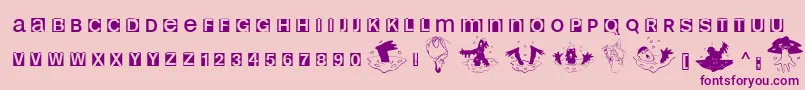 Helloweenia-Schriftart – Violette Schriften auf rosa Hintergrund