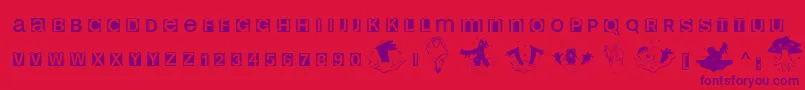 Helloweenia Font – Purple Fonts on Red Background