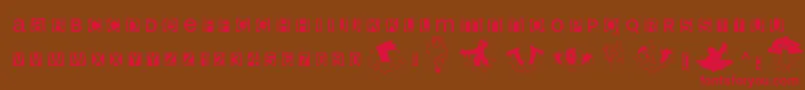 Helloweenia Font – Red Fonts on Brown Background