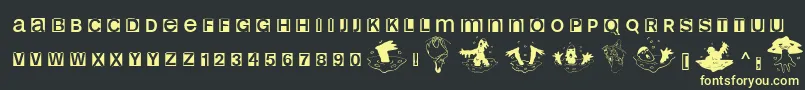 Helloweenia Font – Yellow Fonts on Black Background