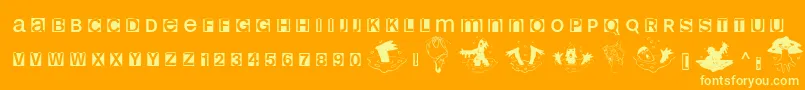 Helloweenia Font – Yellow Fonts on Orange Background