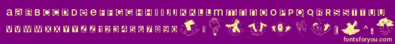 Helloweenia Font – Yellow Fonts on Purple Background