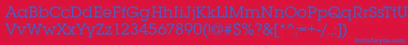 フォントSquareserifRegular – 赤い背景に青い文字