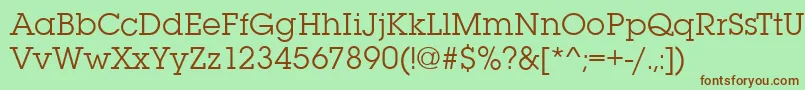 SquareserifRegular Font – Brown Fonts on Green Background