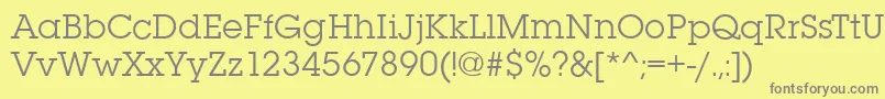 フォントSquareserifRegular – 黄色の背景に灰色の文字