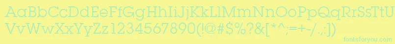 SquareserifRegular Font – Green Fonts on Yellow Background