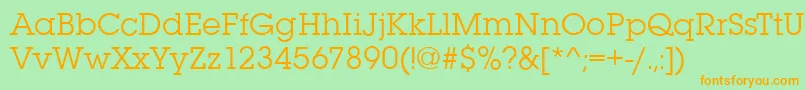 SquareserifRegular Font – Orange Fonts on Green Background