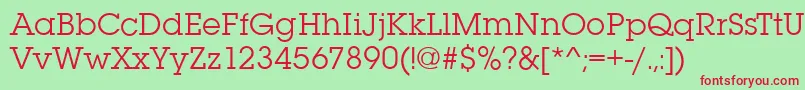 SquareserifRegular Font – Red Fonts on Green Background