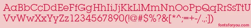 SquareserifRegular Font – Red Fonts on Pink Background