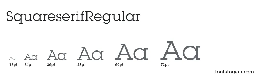 Размеры шрифта SquareserifRegular