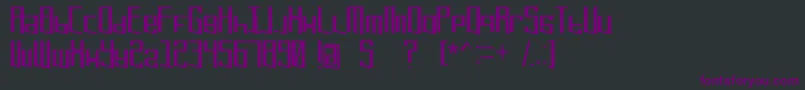 Czcionka Extref – fioletowe czcionki na czarnym tle
