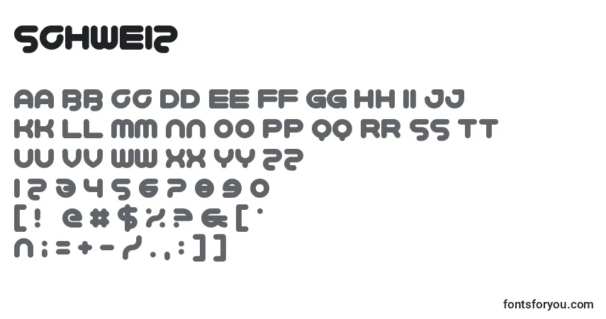 Fuente Schweiz - alfabeto, números, caracteres especiales