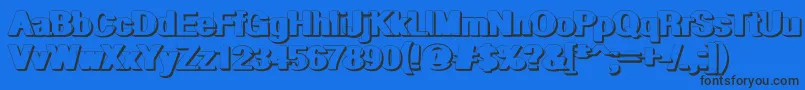 GeometricPwShadow Font – Black Fonts on Blue Background