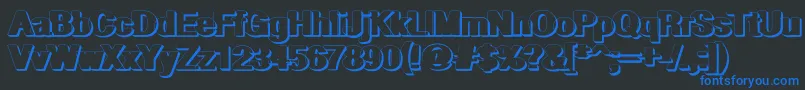 GeometricPwShadow Font – Blue Fonts on Black Background