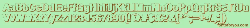 Шрифт GeometricPwShadow – коричневые шрифты на зелёном фоне