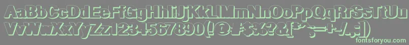 GeometricPwShadow Font – Green Fonts on Gray Background