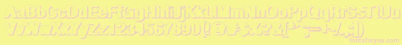 GeometricPwShadow Font – Pink Fonts on Yellow Background