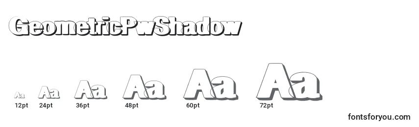 Размеры шрифта GeometricPwShadow