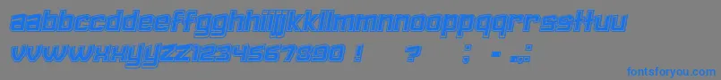 Failed3DFilledItalic-Schriftart – Blaue Schriften auf grauem Hintergrund