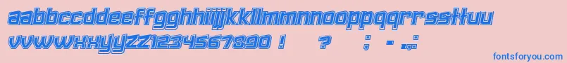 Failed3DFilledItalic Font – Blue Fonts on Pink Background