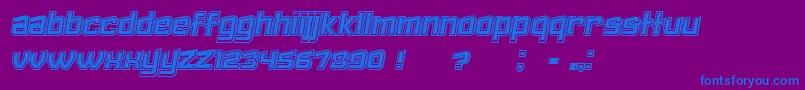 Failed3DFilledItalic-Schriftart – Blaue Schriften auf violettem Hintergrund