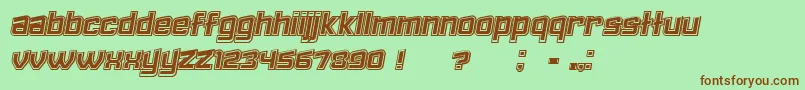 Failed3DFilledItalic Font – Brown Fonts on Green Background