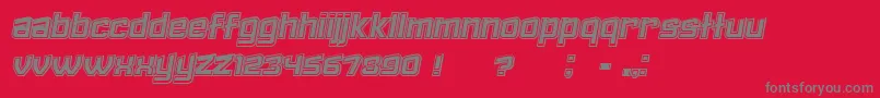 フォントFailed3DFilledItalic – 赤い背景に灰色の文字