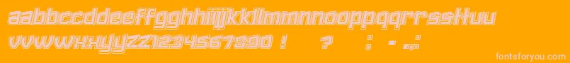 Failed3DFilledItalic-Schriftart – Rosa Schriften auf orangefarbenem Hintergrund