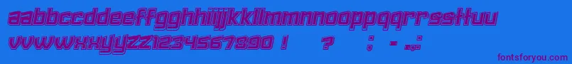 Failed3DFilledItalic Font – Purple Fonts on Blue Background