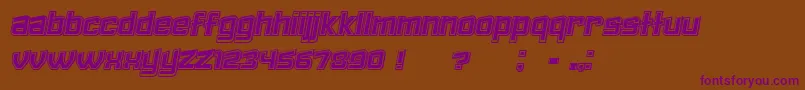 Failed3DFilledItalic Font – Purple Fonts on Brown Background