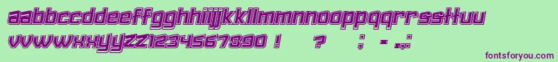 Failed3DFilledItalic Font – Purple Fonts on Green Background