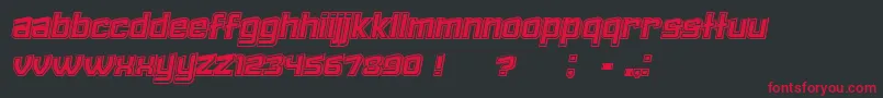 Failed3DFilledItalic Font – Red Fonts on Black Background