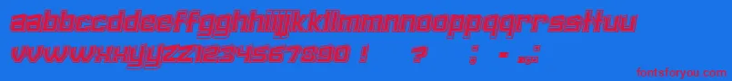 Failed3DFilledItalic Font – Red Fonts on Blue Background