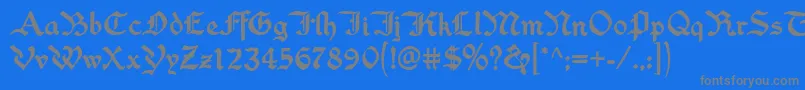 フォントWashingtontext – 青い背景に灰色の文字