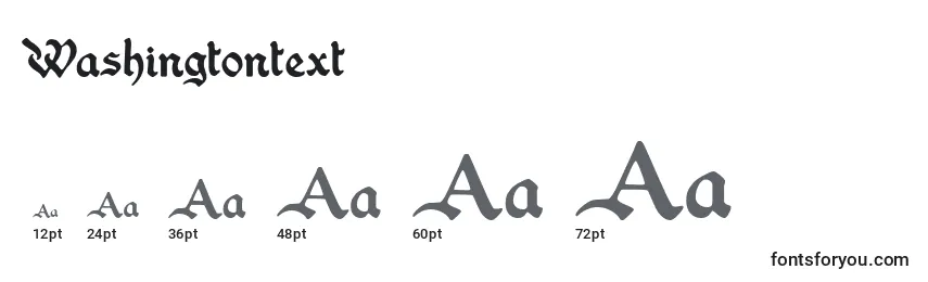 Размеры шрифта Washingtontext