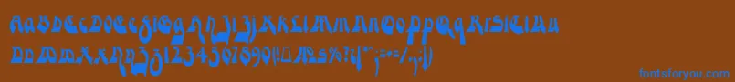 ModerneGekippteSchwabacher Font – Blue Fonts on Brown Background