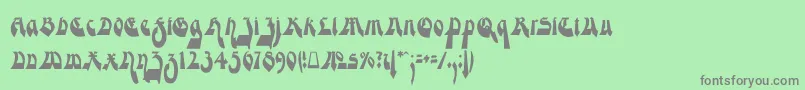 フォントModerneGekippteSchwabacher – 緑の背景に灰色の文字