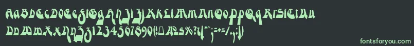 ModerneGekippteSchwabacher Font – Green Fonts on Black Background