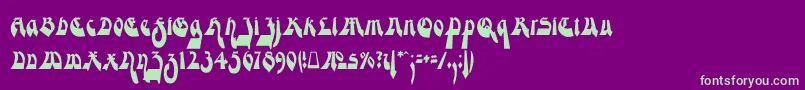 ModerneGekippteSchwabacher Font – Green Fonts on Purple Background