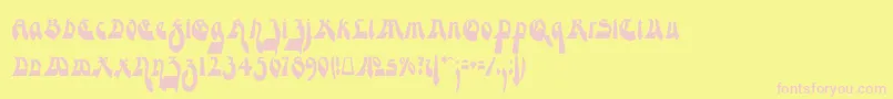 ModerneGekippteSchwabacher Font – Pink Fonts on Yellow Background