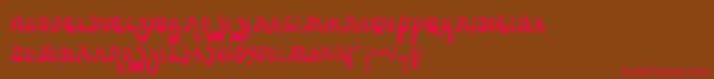 ModerneGekippteSchwabacher Font – Red Fonts on Brown Background