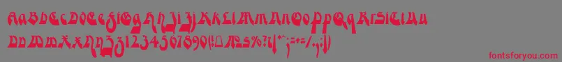 ModerneGekippteSchwabacher Font – Red Fonts on Gray Background